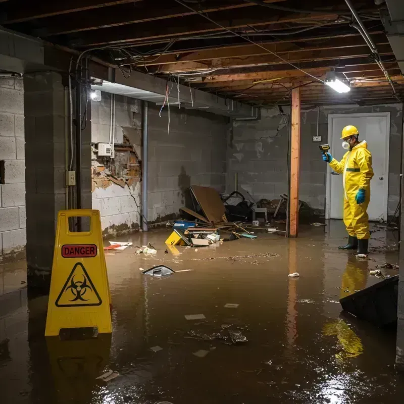 Flooded Basement Electrical Hazard in Ledyard, CT Property